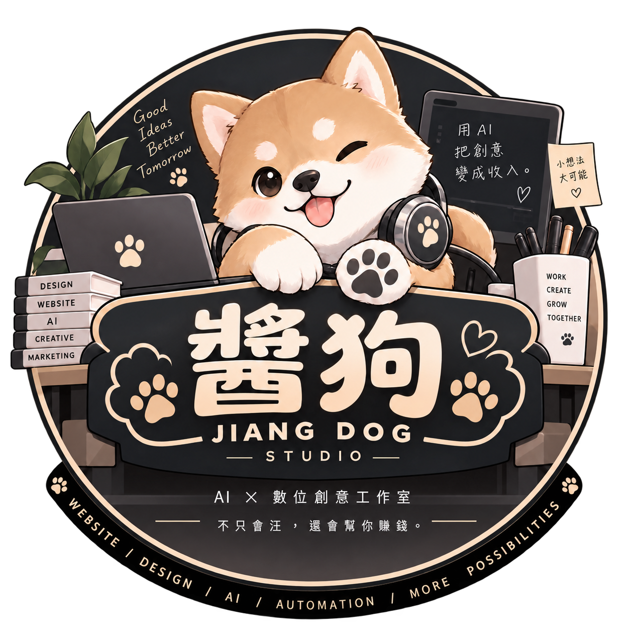 醬狗 JIANG DOG STUDIO 品牌狗狗 Logo